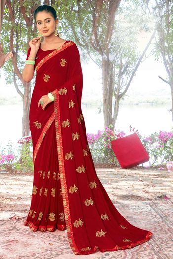 Georgette Embroidery Sarees SR054111497