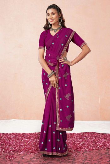 Georgette Embroidery Sarees SR054111483