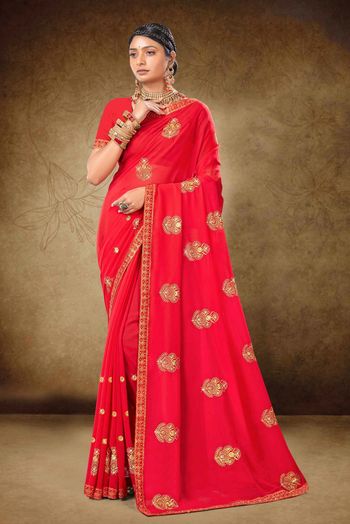 Georgette Embroidery Sarees SR054111487