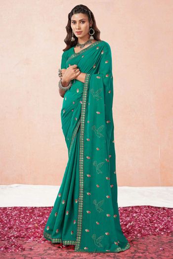 Georgette Embroidery Sarees SR054111484