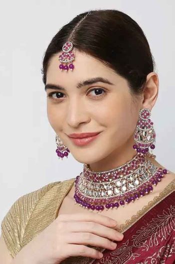 Indian Festive Multicolour Colour Necklace Set NS05646772