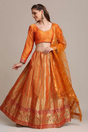 Jacquard Woven Lehenga Choli LD054112274