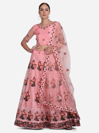 Net Embroidery Lehenga Choli LD054112256