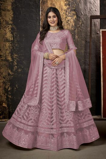 Net Embroidery Lehenga Choli LD054111445