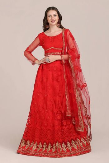 Net Embroidery Lehenga Choli LD054112283