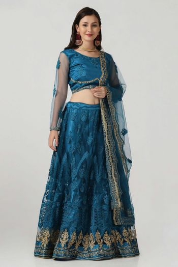 Net Embroidery Lehenga Choli LD054112279