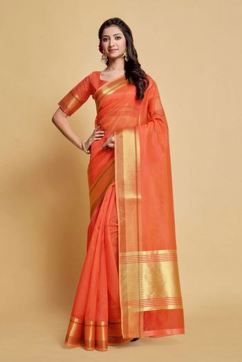 Organza Zari Work Sarees SR054112308