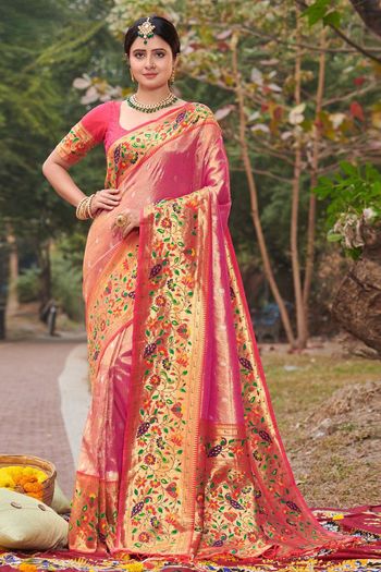 Paithani Silk Zari Work Sarees SR054112773