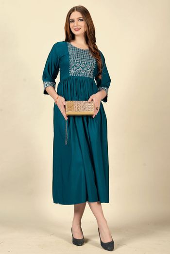 Rayon Embroidery Kurti KR054110726