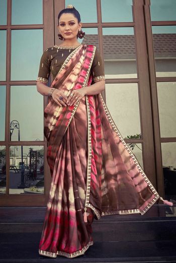 Satin Silk Lace Work Saree SR054112935