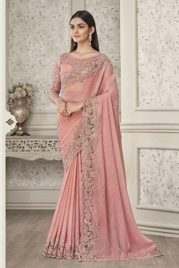 Chinon Chiffon Embroidery Lehenga Suit In Baby Pink Colour - SM3210952