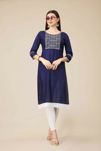 Soft Silk Embroidery Kurti KR054111777