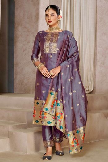 Taffeta Silk Woven Salwar Kameez SM054111466