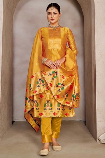 Taffeta Silk Woven Salwar Kameez SM054111474