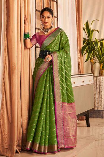 Traditional Green color Art Silk, Silk fabric Saree : 1856280