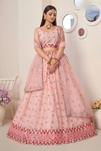 Taffeta Silk Printed Lehenga Choli In Multicolour - LD5680018