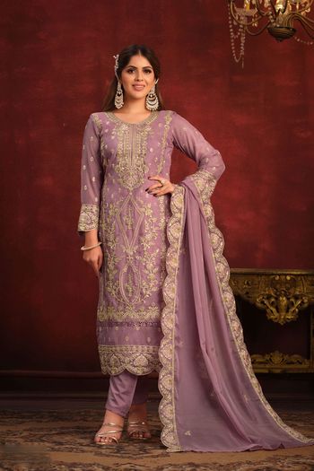 Organza Salwar Kameez With Embroidery Work SM05648733