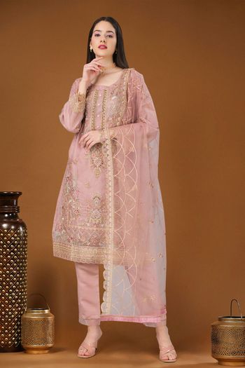 Organza Salwar Kameez With Embroidery Work SM05648727