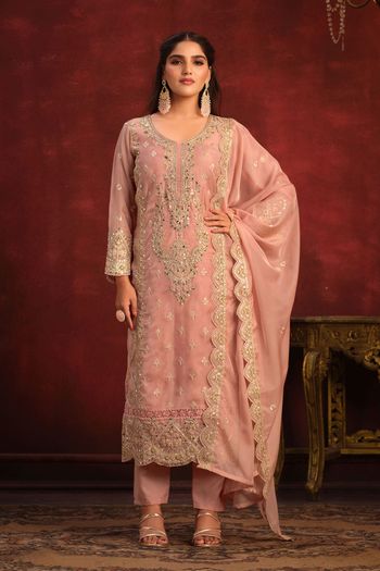 Organza Salwar Kameez With Embroidery Work SM05648736