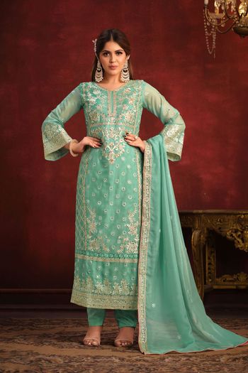 Organza Salwar Kameez With Embroidery Work SM05648735