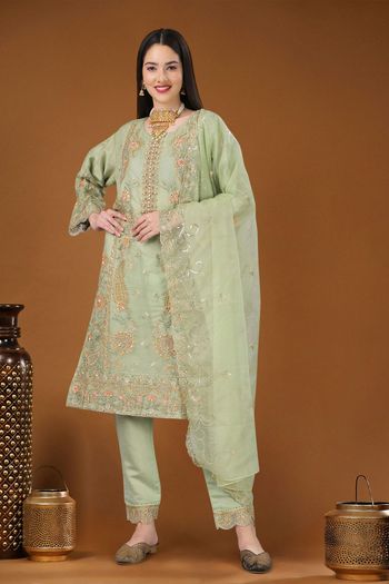 Organza Salwar Kameez With Sequence Work SM05648726