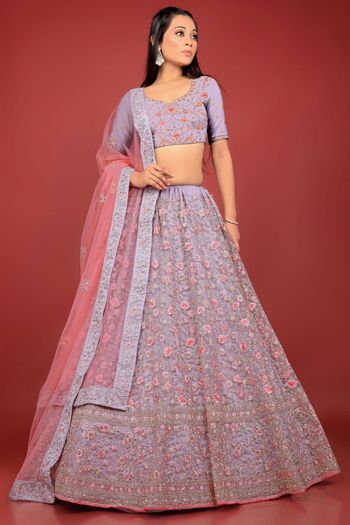 Embroidery Zari With Zarkan And Multithread Touchup Semi Stitched Lehenga Choli In Multicolour Colour LD02290783 A