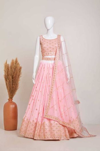 Georgette Lehenga Choli With Sequins Work LD04010190