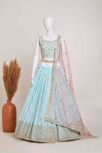 Georgette Lehenga Choli With Sequins Work LD04010192