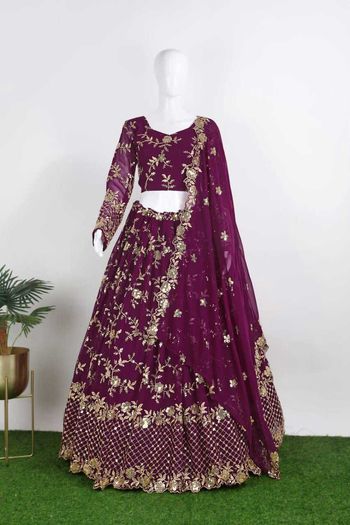 Georgette Lehenga Choli With Sequins Work LD04010179