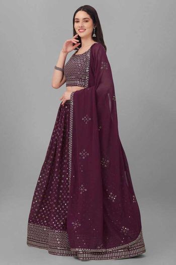 Georgette Lehenga Choli With Sequins Work LD04010186