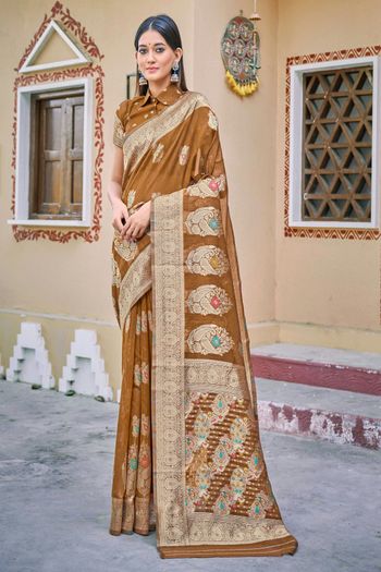 Cotton Fabric Classic Saree For Reception