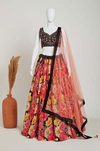 Silk Lehenga Choli With Sequins Work LD04010196