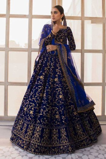 Velvet Lehenga Choli With Embroidery Work LD04010181