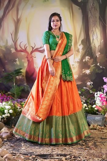 Zari Woven Work Silk Semi Stitched Saree SR02290559