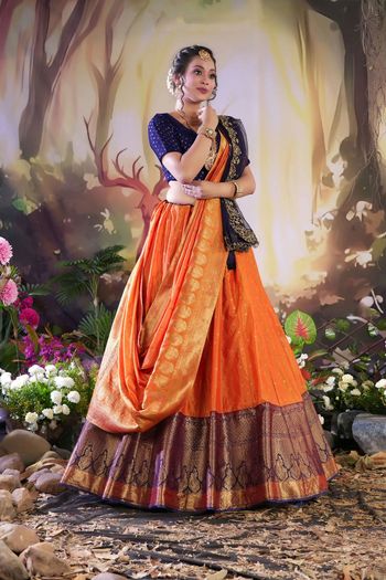 Sophisticated Tabby Silk Lehenga Saree Ensemble with Digital Print an –  akr94glamour.com