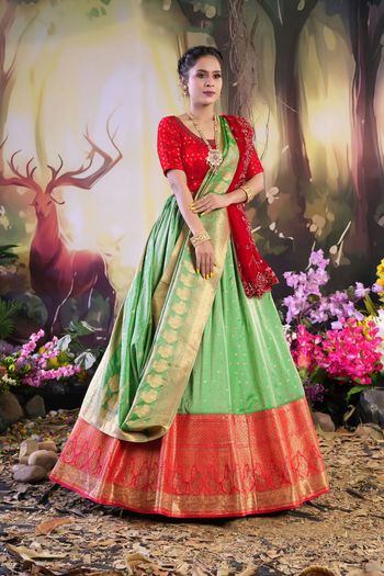 $64 - $129 - Rama Lehenga Style Diamond Saree and Rama Lehenga Style Diamond  Sari Online Shopping