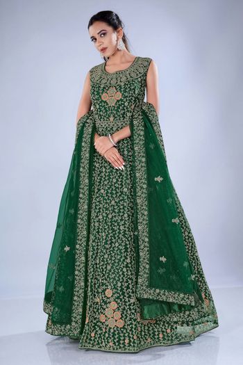 Zari Embroidery With Coding Jarken Work Anarkali Suit SM02290097