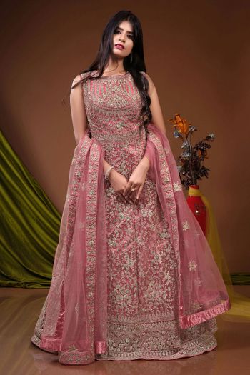 Zari Embroidery With Coding Jarken Work Anarkali Suit SM02290094