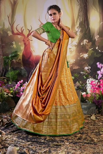 Zari Woven Work Silk Semi Stitched Saree SR02290560