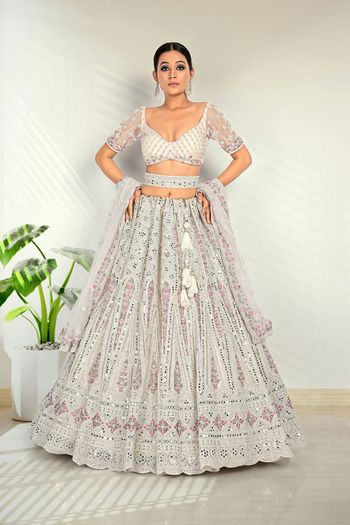 Buy For Keeps Champagne Pink Lehenga by Designer Talking Threads Online at  Ogaan.com