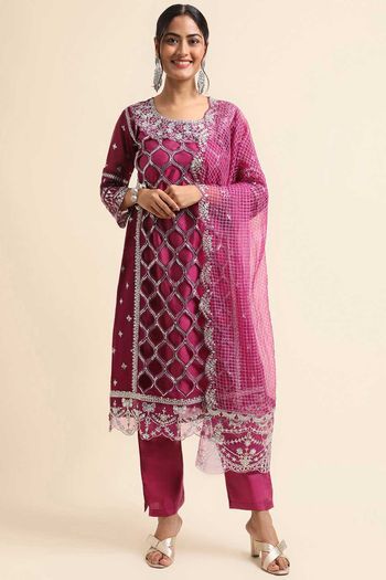 Faux Georgette Fabric With Cutmoti And Sequins With Zari Work Pakistani Suit  SM04370147