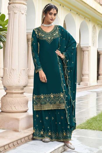 Heavy Thread Embroidery With Sequins Work Salwar Kameez  SM01353059