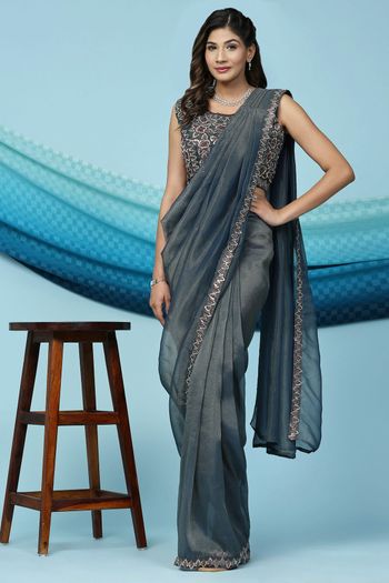 SIRIL Women's Tassel & Paper Foil Lycra Shimmer Saree with Unstitched  Blouse Piece(2660S333_Peach) : Amazon.in: Fashion