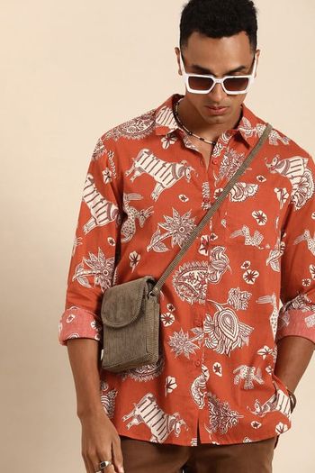 Pure Cotton Relaxed Opaque Printed Casual Shirt SR00430242