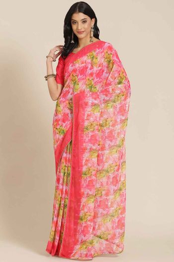 Georgette Embroidery Sarees SR054110352