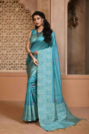 Firozi Colour Banarasi Soft Silk Saree – Sareewave