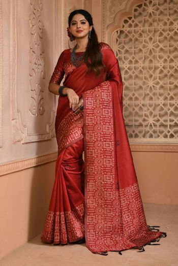 Raw Silk Woven Sarees SR054110294