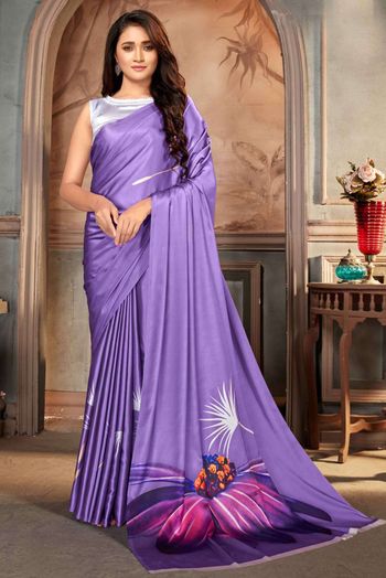 Satin Digital Print Sarees In Multicolour Colour SR05643987