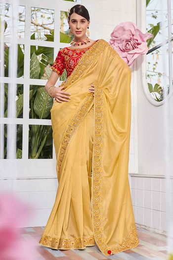 Satin Embroidery Sarees SR054110277