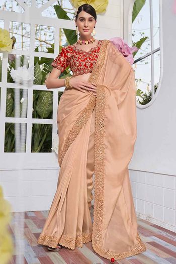 Satin Embroidery Sarees SR054110280